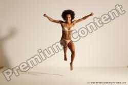 Underwear Gymnastic poses Woman Black Moving poses Slim medium brown Dynamic poses Academic